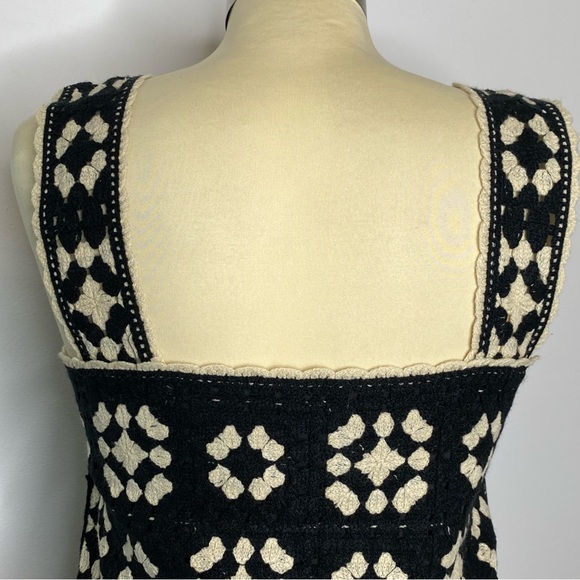 Rebellion Again Black and Cream Crochet Granny Square Dress - Picture 7 of 13